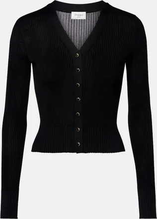 Saint Laurent Cardigan in lana, cashmere e seta a coste