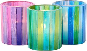 Two's Company Set Of 3 Mosaic Tealight / Votive Candle Holders