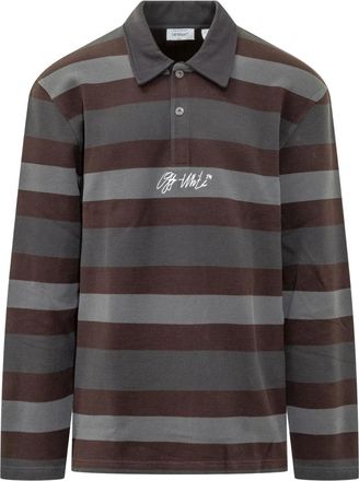 Off-white Polo met lange mouwen - Heren - Polos - Veelkleurig - S - Tops