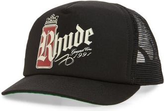 Rhude Fumar 91 Trucker Hat in Black /White /Red at Nordstrom