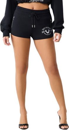 True Religion Zip Pocket Dolphin Hem Shorts in Jet Black at Nordstrom, Size Xx-Large