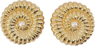 Self Portrait Oorbellen met Parelschelp - Dames - Oorbellen - Geel - ONE Size - Accessoires