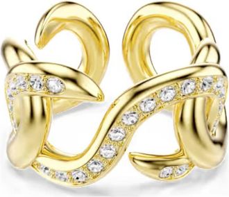 Swarovski Dextera Gold-tone Open Ring, Size 52