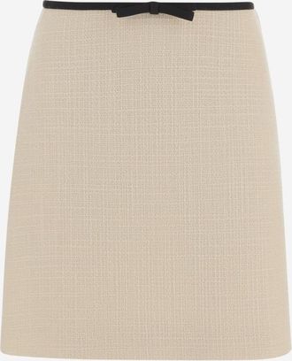 Valentino Garavani Ivory Wool Skirt