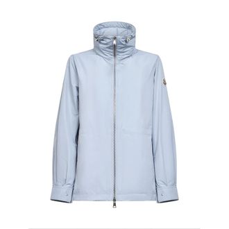 Moncler Light Jackets, female, Blue, Size: M Enette Hooded Short Parka