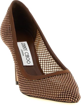 Jimmy Choo London Womens Romy Pump Brown Leather Satin