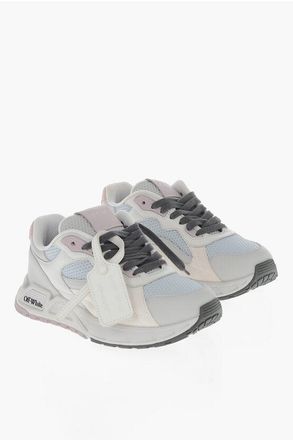 Off-white Leather Low-Top Sneakers KICK OFF with Perforated Detail size 37