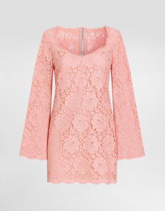Dolce & Gabbana Cordonetto Lace Dress - Woman Dresses Pink 38