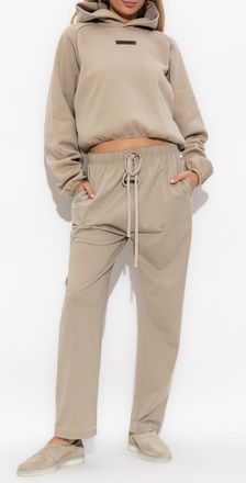 Fear of God Cropped Sweatshirt With Logo, Womens, Beige