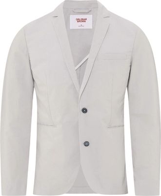 Orlebar Brown Mens Ullock Poplin Blazer In Oyster Grey
