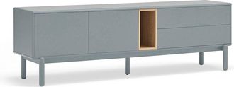 Teulat Mueble de tv 2 puertas 2 cajones de 180 cm gris perla