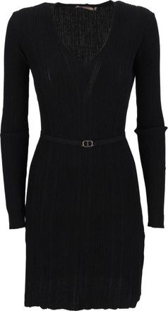 Twinset Gebelte Jurk in Kleur 00006 - Dames - Kleedjes - Zwart - XS - Kleedjes