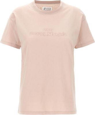Maison Margiela Pink Logo Embroidery T-shirt
