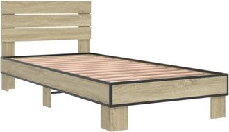 vidaXL Bed Frame without Mattress Sonoma Oak 90x200 cm Vidaxl