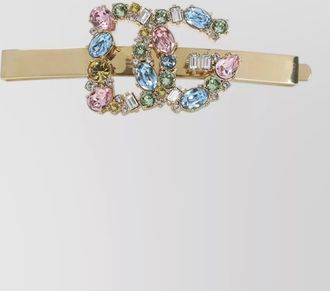 Dolce & Gabbana crystal brass pin featuring multicolor stones