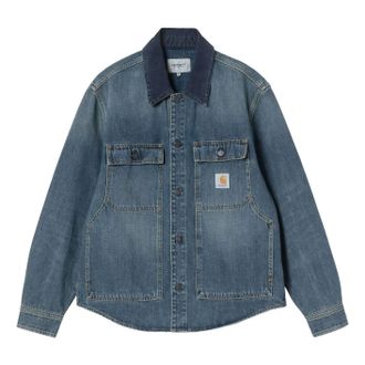 Carhartt Work in Progress Oakland Shirt Jacket Blue Dark Navy Worn Used Wash I037532-453-4Q