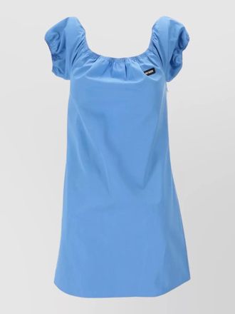 Miu Miu poplin dress cap sleeves elastic neckline
