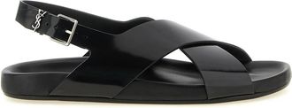 Saint Laurent Helios Sandaal - Heren - Sandalen - Zwart - 43 EU - Leer - Schoenen