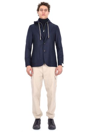 Eleventy Jersey Wool Jacket with Detachable Yoke