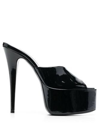 PARIS TEXAS Marina 145mm platform sandals - women - Calf Leather/Calf Leather/Calf Leather - 40 - Black