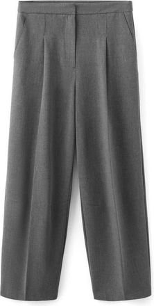 Mango Pleated Straight Leg Pants in Grey at Nordstrom, Size 4