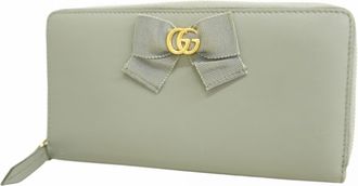 Gucci Gray Leather Long Wallet (Bi-Fold) (Pre-Owned)