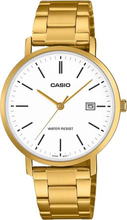 Casio Mens White Dial Gold Tone Stainless Steel Watch - MTP-VT05G-7EDF