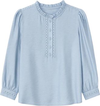 2-Biz Blouses - Dames - Blouses - Blauw - L - Overhemden