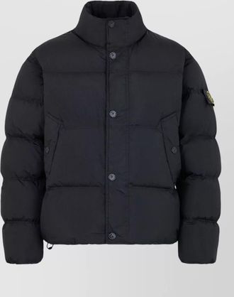 Stone Island quilted down jacket high collar pockets