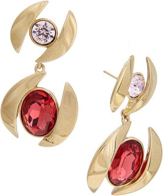 Oscar De La Renta Oval Stud Drop Earrings