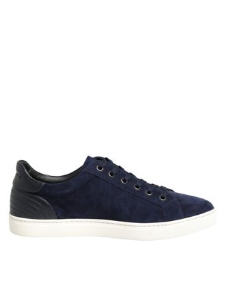 Dolce & Gabbana Blue Leather Suede Low Top Sneakers Mens Shoes