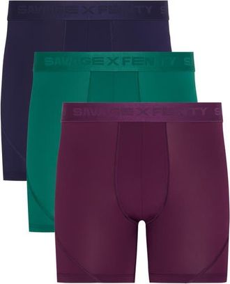 Savage x Fenty Shadow Fit 3-Pack Boxer Briefs in Navy/Purple/Green at Nordstrom, Size Xxx-Large