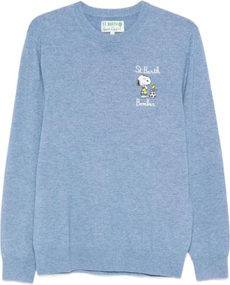 MC2 Saint Barth x Peanuts embroidered heron light embry sweater - men - Wool/Viscose/Polyamide/Cashmere - L - Blue