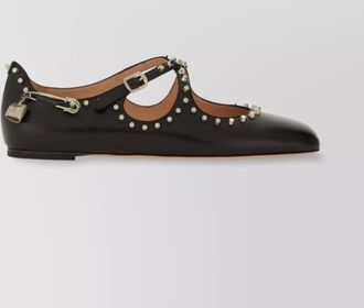 Bally buckle cut-out flat round studded