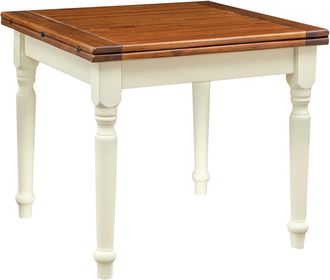 Biscottini International Mesa Extensible Estilo Country De Madera Maciza De Tilo Armaz&oacute;n Blanco Envejecido Plan Acabada Con Efecto Nogal Made In Italy