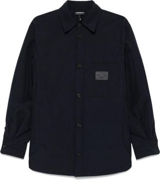 Emporio Armani Blue Logo Patch Shirt