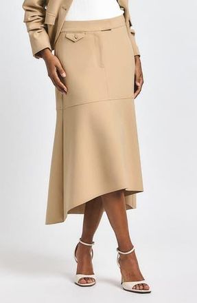 Derek Lam Nicolette High-Low Midi Skirt in Camel at Nordstrom Rack