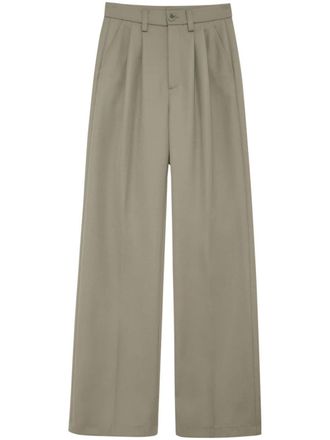 Anine Bing Carrie pleat-detail wool trousers - Grey