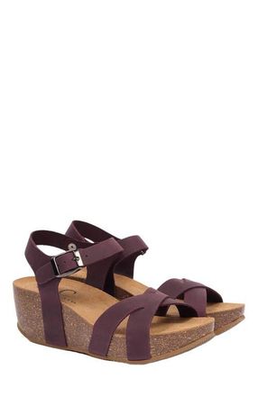 Celtic & Co. Crossover Wedge Sandal in Damson at Nordstrom, Size 10