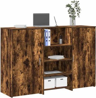 vidaXL Mostrador De Recepci&oacute;n Roble Ahumado 155x50x103,5 Cm Vidaxl