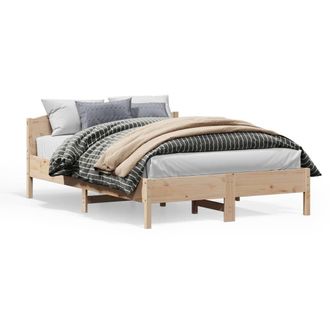 vidaXL Estructura De Cama Sin Colch&oacute;n Madera De Pino Blanca 140x200 Cm Vidaxl