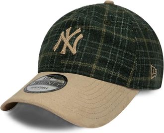 New Era Mix Check 9Twenty Neyyan - unisex - Accessoires - Groen - Maat: ONE Size Leer