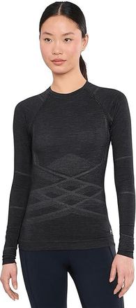 Smartwool Intraknit All-Season Merino Base Layer Crew Womens Long Sleeve Pullover Black : LG, Elastane/Lyocell/Nylon