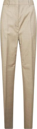 Max Mara Pantalone Gesso - Dames - Slim Fit Broeken - Beige - M - Broeken