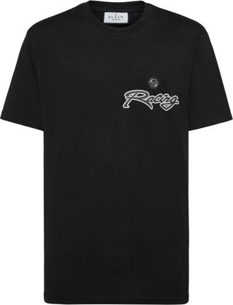 Philipp Plein T-shirt Ronde Hals SS Strepen Hexagon - Heren - T-shirts - Zwart - 2XL - Katoen - Tops