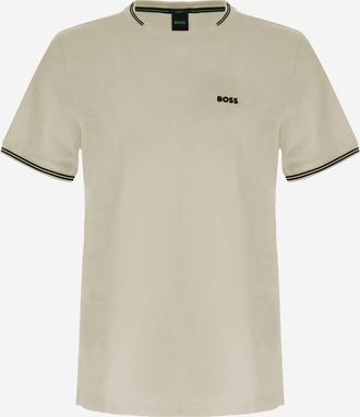 HUGO BOSS Camiseta de algod&oacute;n el&aacute;stico con logo de Hugo Boss