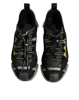 Dolce & Gabbana Mens Black Green Camo Ns1 Low Top Sneakers Shoes