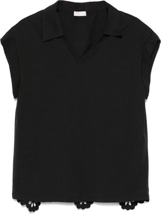 Liu Jo T-shirt con scollo a V - Nero
