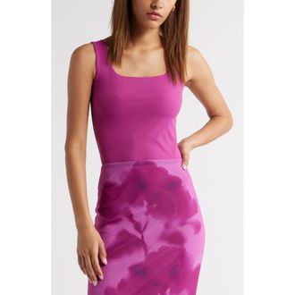 Open Edit Square Neck Tank in Pink Wild Aster at Nordstrom Rack, Size X-Large
