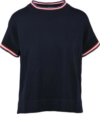 Alpha Studio Magliettina Girocollo - Dames - Ronde hals truien - Blauw - L - Katoen - Truien & Vesten